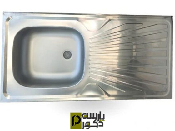 سینک پرسی معمولی سایز 0.4×50×100 استیل البرز تک لگن