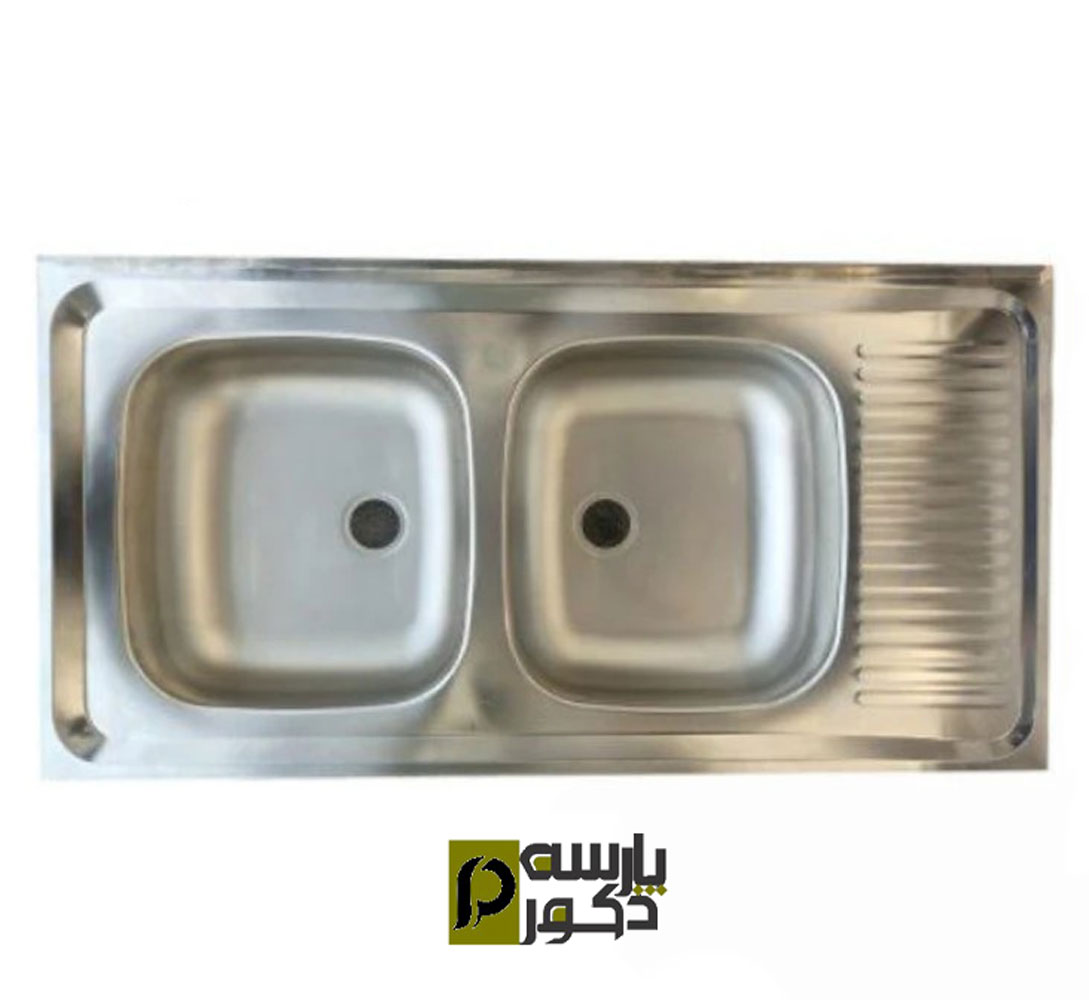 سینک پرسی معمولی سایز 0.5×50×100 دو لگن